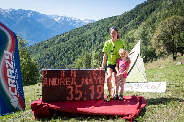 Andrea Mayr e il tempo record del Mela Vertical (foto organizzazione)