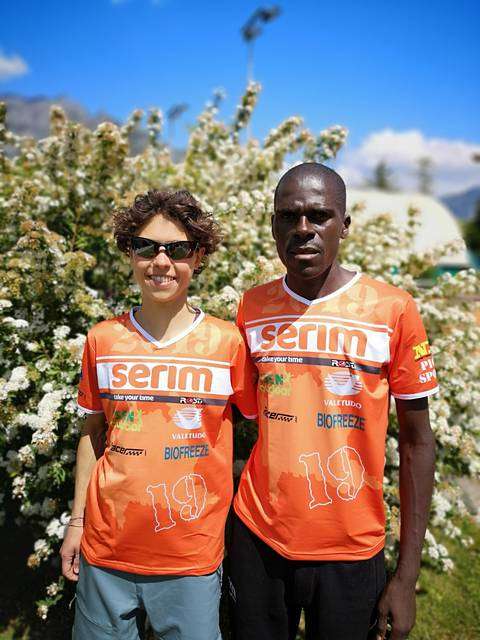 Camilla Magliano e Jean Baptiste Simukeka foto team Serim by Biofreeze Zenithal Racer e Mizuno
