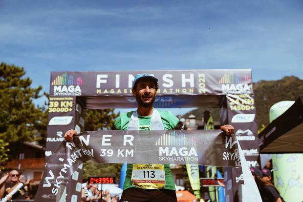 Cristian Minoggio vincitore Maga Skymarathon (foto Valentina)