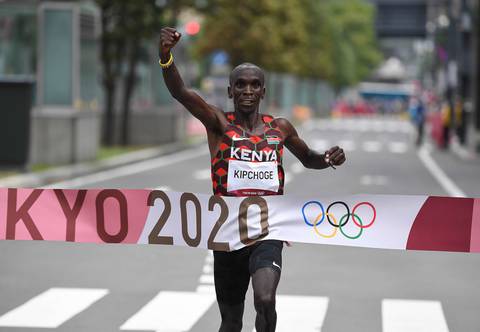 Eliud Kipchoge, vincitore maratona olimpica (foto Fidal Colombo)