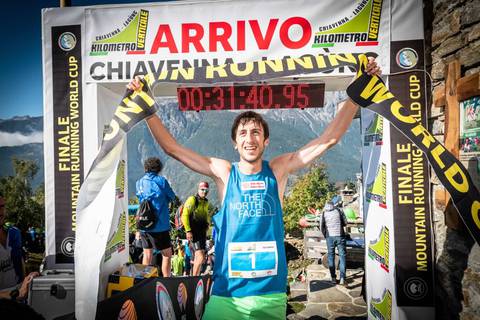Henri Aymonod vincitore a Chiavenna (foto Gulberti Fidal)