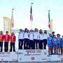 Il podio femminile a squadre con le italiane terze (foto FB Glarey)
