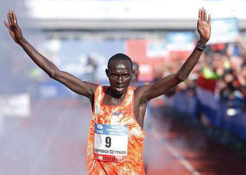 Il keniano Cherono vincitore della maratona di Amsterdam (foto fidal)