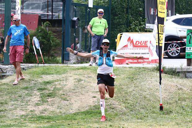 Il vincitore dell'Ultramarathon du Fallere Jules Henri Gabioud (foto acmediapress)
