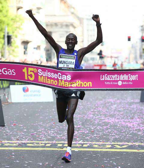 Il vincitore della Milano Marathon Kenneth Mungara (foto Fidal/Colombo)