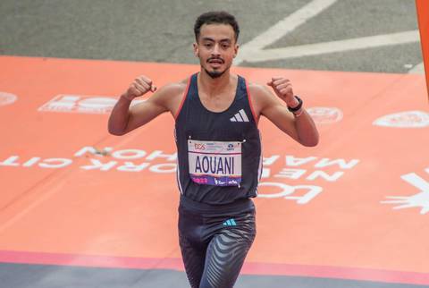 Iliass Aouani settimo alla Maratona di New York (foto Benini)