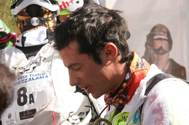 Kilian dopo la vittoria al Trofeo Mezzalama 2011