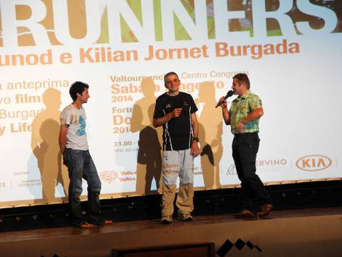 Kilian e Bruno Brunod alla presentazione del film Dejame Vivir