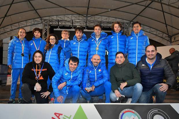 La Nazionale Italiana di corsa in montagna alla Nations Cup di Chiavenna (foto fb Germanetto)