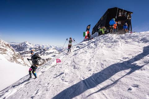 Le vincitrici della Monte Rosa Skymarathon 2019  Tomasiak e  Solinska (foto iancorless)
