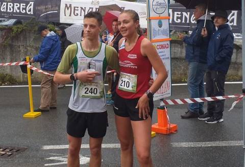 Matilde Bonino e Nicolo Lora Moretto vincitori junior a Pollone (foto Stronese)