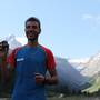Nadir Maguet con il nuovo crono record del Gran Paradiso (foto Montagnoli)