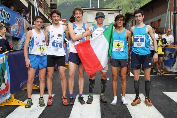 Podio Allievi Campionato Italiano corsa in montagna Lanzada (foto sportdimontagna)