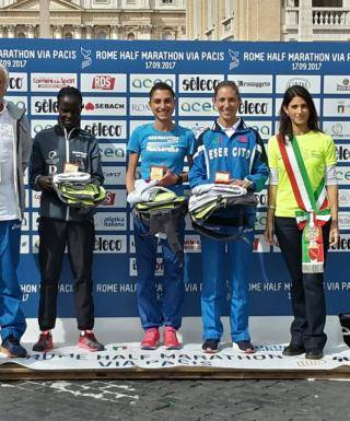 Podio femminile dela Rome Half Marathon