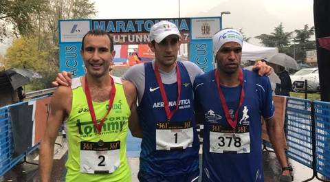 Podio maschile Maratonina d'Autunno di Lecco (foto fidal)