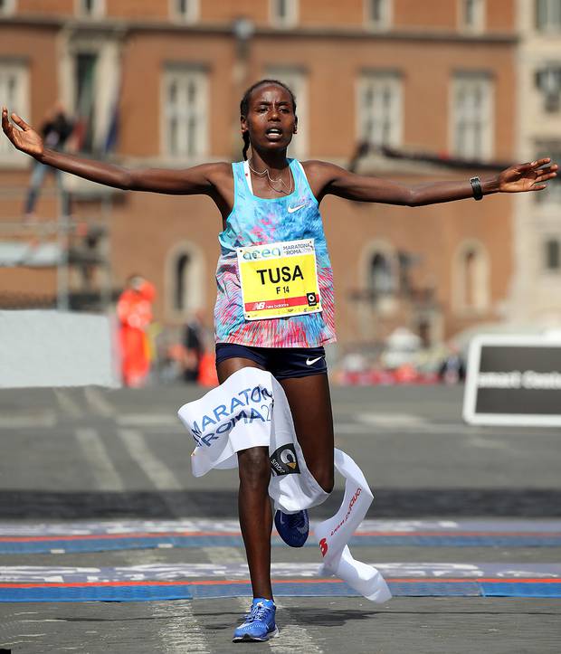 Rahma Tusa vincitrice della Maratona di Roma 2018 (foto fidal colombo)