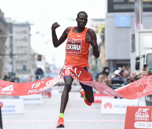 Titus Eriku vincitore Milano marathon 2019 (foto organizzatori La Presse)