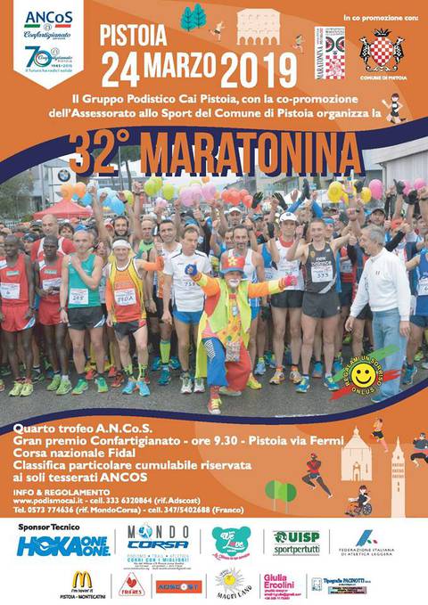 Volantino maratonina di Pistoia 2019