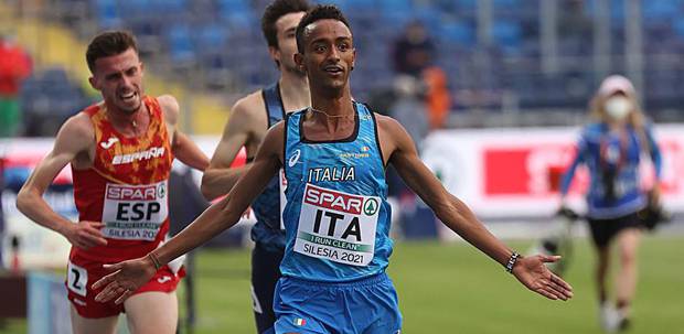 Yeman Crippa vince i 5000 metri all’Europeo a squadre di Chorzow (foto Fidal)