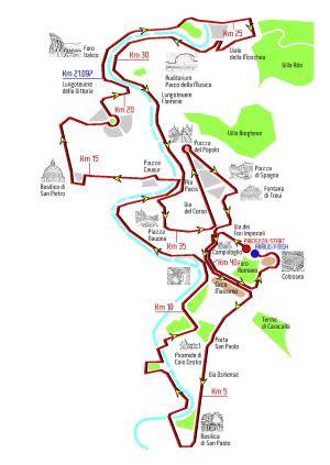 Il percorso della Maratona di Roma 2011
