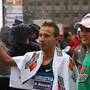 Ruggero Pertile dopo aver tagliato il traguardo della Turin Marathon